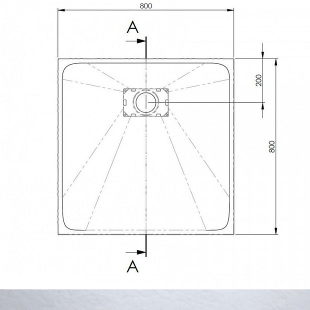 AKW Onyx Square Shower Tray 800mm x 800mm - Black