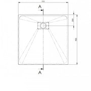 AKW Onyx Square Shower Tray 900mm x 900mm - Black