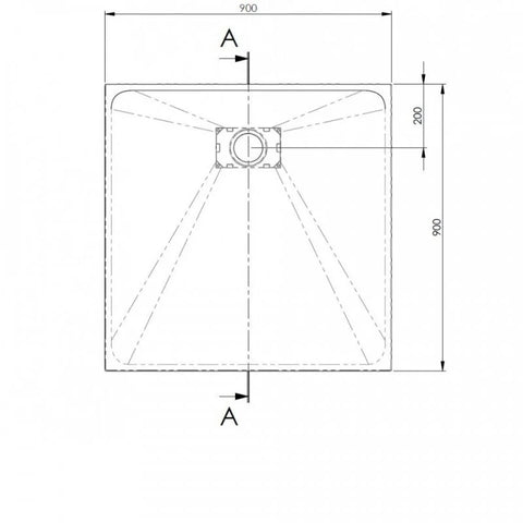 AKW Onyx Square Shower Tray 900mm x 900mm - Black