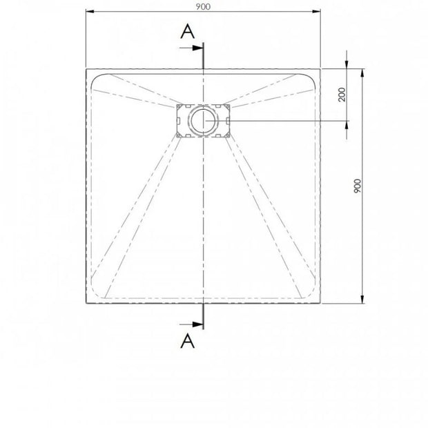 AKW Onyx Square Shower Tray 900mm x 900mm - Black