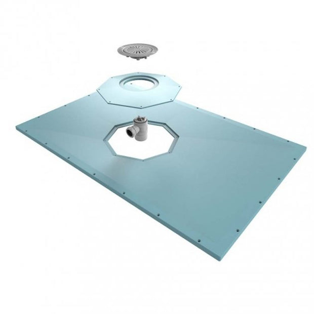 AKW Tuff Form8 Square Wet Room Former with Rotatable Waste Position - 900x900mm