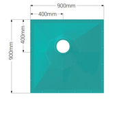 AKW Tuff Form8 Square Wet Room Former with Rotatable Waste Position - 900x900mm