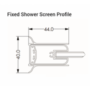 AKW Fixed Curved Top Bath Shower Screen 300mm