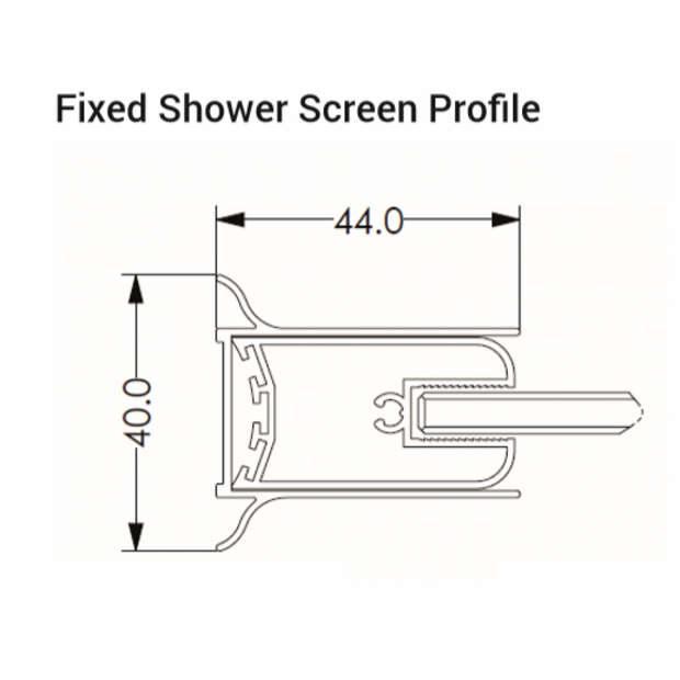 AKW Fixed Curved Top Bath Shower Screen 300mm