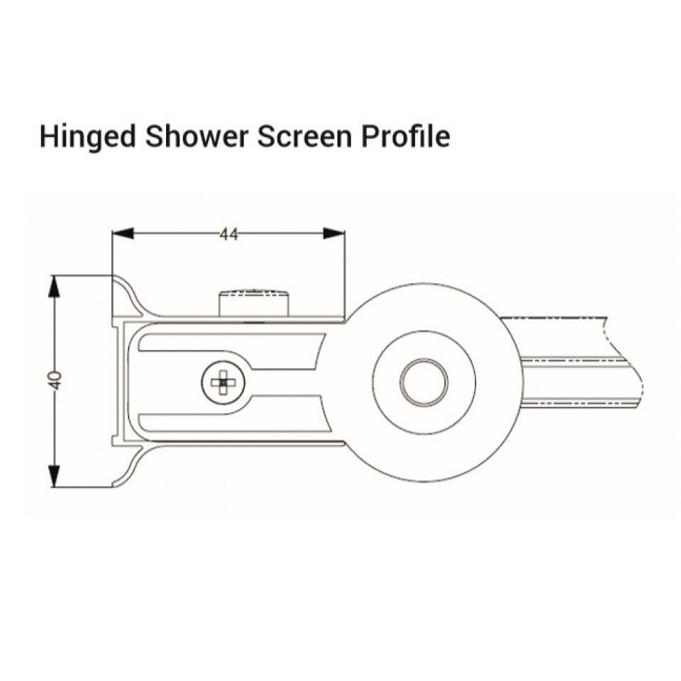 AKW Hinged Square Top Bath Shower Screen 1000mm