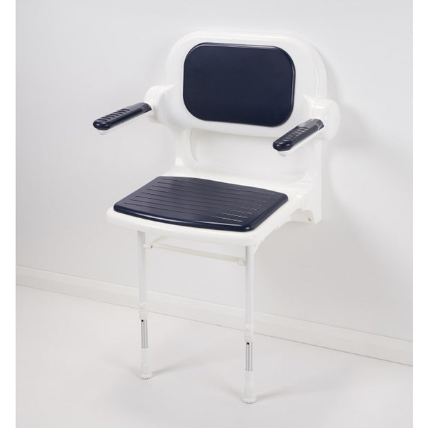 AKW Shower Seat 2000 series standard Fold Up Padded Dark Blue