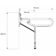 AKW Fold Up Support Rail - Adjustable Leg (Stainless Steel)