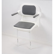 AKW 2000 Series Fold Up Mid Grey Padded Seat with Back and Arms