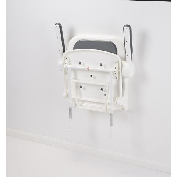 AKW 2000 Series Fold Up Mid Grey Padded Seat with Back and Arms