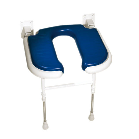 AKW 4000 Series Standard Horseshoe Shower Seat - Blue Padded