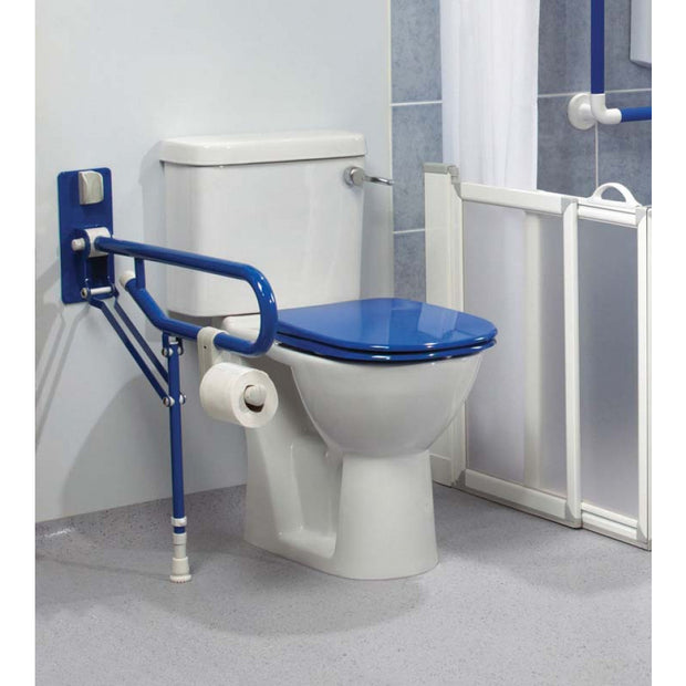 AKW Fold up Double Support Rail with Leg - (32mm) Blue