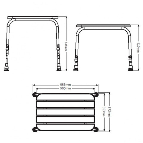 AKW Wooden Shower Stool